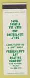Matchbook Cover - Frenchman's Bay Boating Company Bar Harbor ME