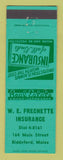 Matchbook Cover - WE Frechette Insurance Biddeford ME