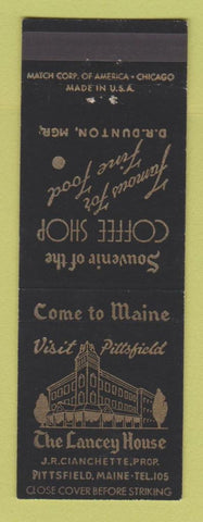 Matchbook Cover - Lancey House Pittsfield ME