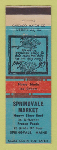 Matchbook Cover - Springvale Market Grocery ME