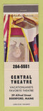 Matchbook Cover - Central Theatre Movies Biddeford ME