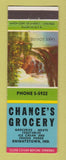Matchbook Cover - Chance's Grocery Knightstown IN