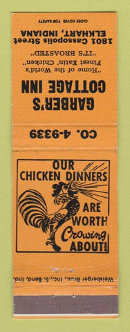 Matchbook Cover - Garber's Cottage Inn Elkhart IN