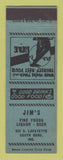 Matchbook Cover - Jim's Restaurant South Bend IN