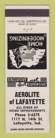 Matchbook Cover - Aerolite Home Improvement Lafayette IN