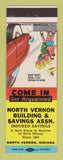Matchbook Cover - North Vernon Building and Savings North Vernon IN
