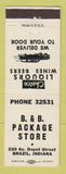 Matchbook Cover - B&B Package Store Liquor Brazil IN
