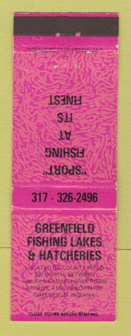 Matchbook Cover - Greenfield Fishing Lakes Hatcheries Greenfield IN