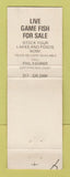 Matchbook Cover - Greenfield Fishing Lakes Hatcheries Greenfield IN