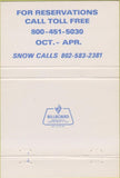 Matchbook Cover - Sugarbush Valley Ski Area Warren VT 40 Strike