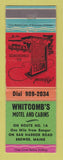 Matchbook Cover - Whitcomb's Motel Cabins Brewer ME