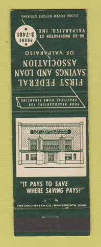 Matchbook Cover - First Federal Savings Loan Valparaiso IN