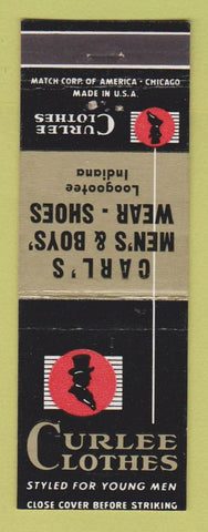 Matchbook Cover - Curlee Men's Clothes Carl's Logootee IN