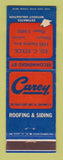 Matchbook Cover - Carey Roofing Siding Elkhart IN Ed Steck