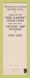 Matchbook Cover - Sleepy Hollow Motor Hotel Elkharrt IN