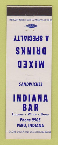 Matchbook Cover - Indiana Bar Peru IN