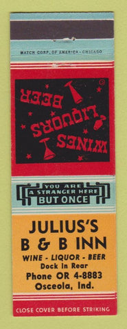 Matchbook Cover - Julius's B&B Inn Osceola IN
