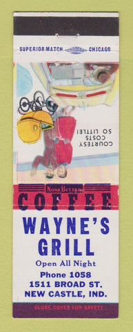 Matchbook Cover - Wayne's Grill New Castle IN