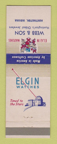 Matchbook Cover - Elgin Watches Webb & Son Huntington IN