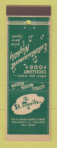 Matchbook Cover - St Moritz Restaurant Indianapolis IN