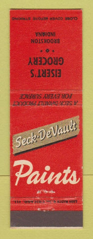 Matchbook Cover - Seck DeVault Paints Eisert's Grocery Brookston IN