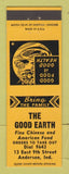 Matchbook Cover - The Good Earth Chinese Restaurant Anderson IN