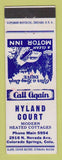 Matchbook Cover - Hyland Court Motor Inn Colorado Springs