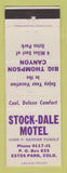 Matchbook Cover - Stock Dale Motel Estes Park Colorado