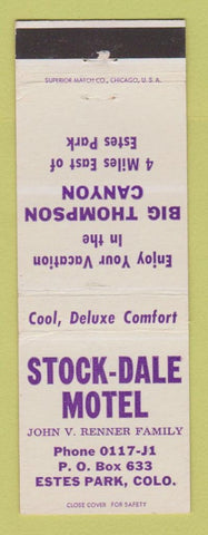 Matchbook Cover - Stock Dale Motel Estes Park Colorado
