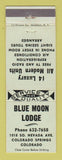 Matchbook Cover - Blue Moon Lodge Colorado Springs