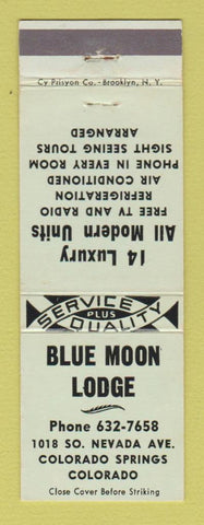 Matchbook Cover - Blue Moon Lodge Colorado Springs