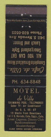 Matchbook Cover - Motel De Ville Colorado Springs