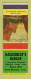 Matchbook Cover - Hauschildt's Garage Fort Morgan Colorado
