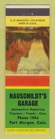 Matchbook Cover - Hauschildt's Garage Fort Morgan Colorado