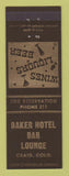 Matchbook Cover - Baker Hotel Bar Lounge Craig Colorado