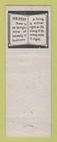 Matchbook Cover - Baker Hotel Bar Lounge Craig Colorado