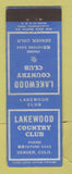 Matchbook Cover - Lakewood Country Club Denver Colorado