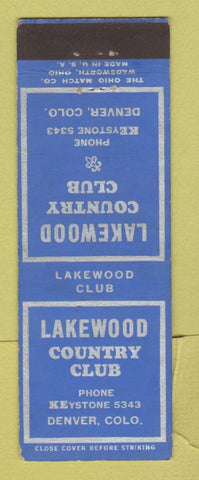 Matchbook Cover - Lakewood Country Club Denver Colorado