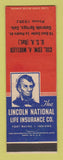 Matchbook Cover - Lincoln Life Insurance Col. Edw Mueller Colorado Springs