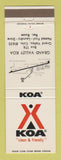 Matchbook Cover - KOA Camping Grand Valley Colorado