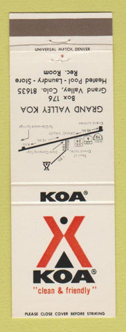 Matchbook Cover - KOA Camping Grand Valley Colorado