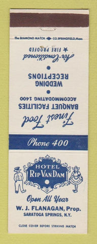 Matchbook Cover - Hotel Rip Van Dam Saratoga Springs NY