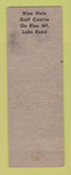 Matchbook Cover - Cedar River House Indian Lake NY