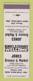 Matchbook Cover - Jones Groceyr Market New Carlisle IN