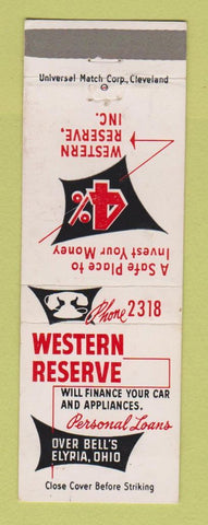 Matchbook Cover - Western Reserve Loans Elyria OH