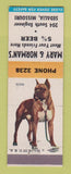 Matchbook Cover - Mary Norman's Bar Sedalia MO Boxer Dog