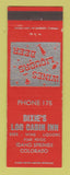 Matchbook Cover - Dixie's Log Cabin Inn Idaho Springs Colorado