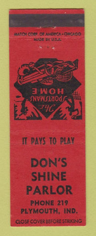 Matchbook Cover - Don's Shine Parlor Sporting Goods Plymouth IN