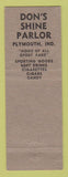 Matchbook Cover - Don's Shine Parlor Sporting Goods Plymouth IN