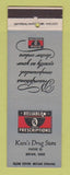 Matchbook Cover - Keen's Drug Store Bryan OH